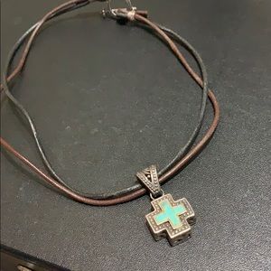 Genuine Turquoise Cross Necklace